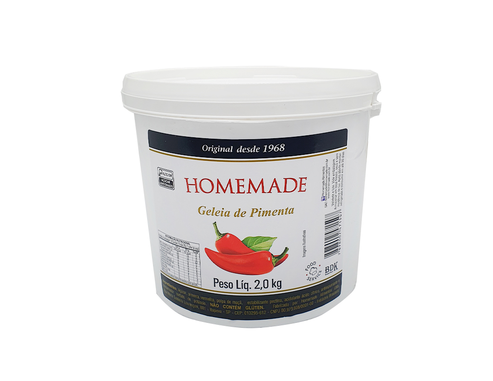 GELÉIA DE PIMENTA AGRIDOCE HOMEMADE 2 KG (CX 4 BD)